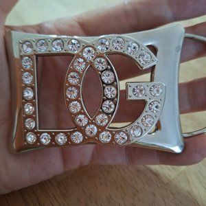 Belt Buckle Women’s Crystals Letter Silver